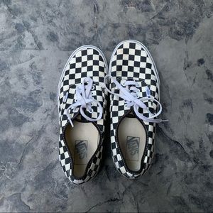 Checkerboard Vans shoes
